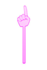 Illustration of pink watercolor pointing