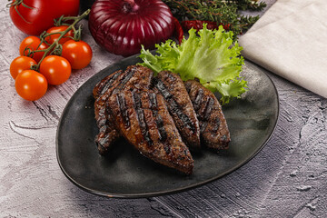 Grilled diet beef liver steak