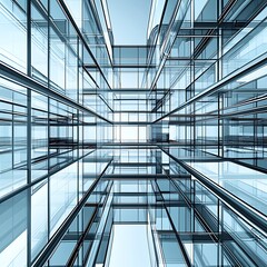 Obraz premium Abstract Glass Architecture, Modern Building Facade