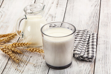 Organic milk in the glass
