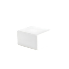 Realistic square white cube isolated on transparent background