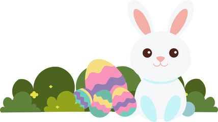 Adorable Easter Bunny With Collorful Egg
