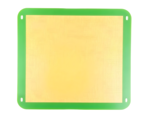 Realistic tablet computer with yellow screen isolated on transparent background