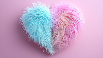  pastel heart-shaped feather decor