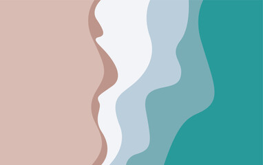Top view on sea beach vector illustration. Beach Abstract Background