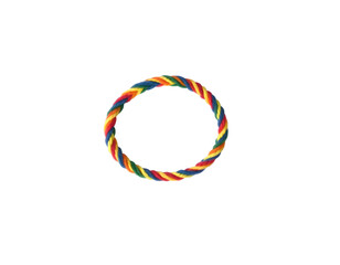 Circle of colorful rope isolated on transparent background