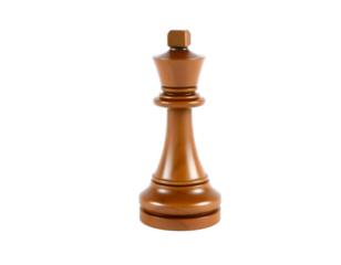 Realistic wooden chess piece isolated on transparent background