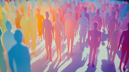 Colorful Silhouettes of Abstract People in Diverse Backgrounds