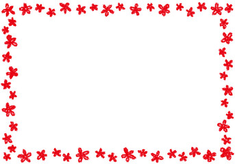 手描きのクレヨン素材　背景　花のフレーム