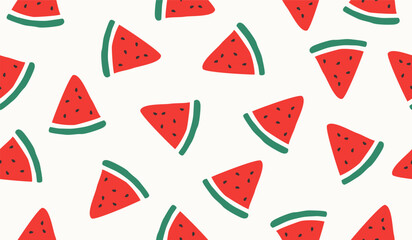 Cute watermelon fruits pattern background vector design