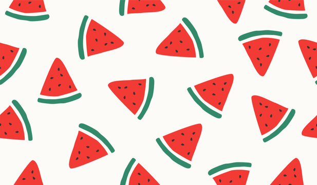 Cute watermelon fruits pattern background vector design