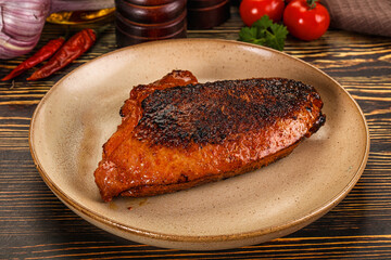 Roasted duck breast in cherry