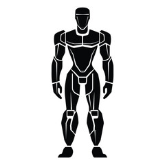 Fototapeta premium robot silhouette vector icon illustration