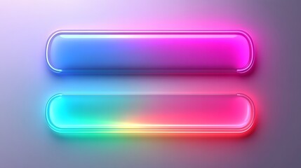 Obraz premium neon text bar frame for mobile game on pastel background