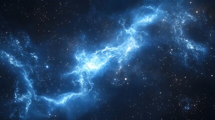 blue galaxy background with a core emitting light