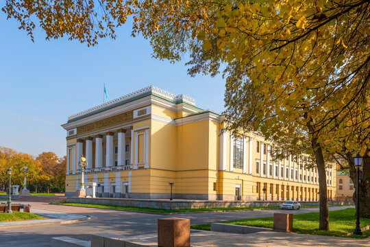 Built in 1941, the Opera and Ballet Theater in the Kazakh city of Almaty