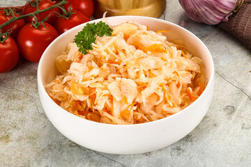 Homemade Fermented pickled cabbage sauerkraut