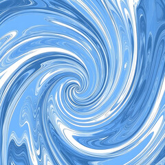 Flowing Light Blue and White Swirl of Abstract Design Moving in a Circular Pattern Artistic Style