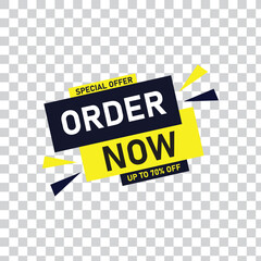 Order now Button web template Banner Label order now sign icon Vector illustration