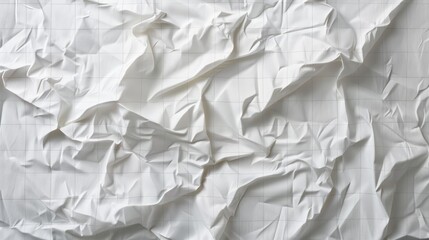 Obraz premium a hyper-realistic depiction of crumpled white paper with delicate grid lines