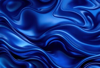 Obraz premium Abstract Blue Liquid Surface with Glossy Rippled Texture