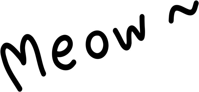 cat meow text doodle