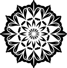 black and white floral ornament