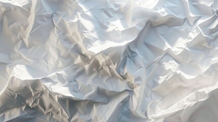 a hyper-realistic image of crumpled white paper with a subtle grid design