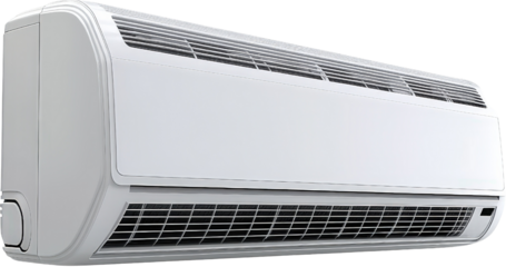 Air conditioning unit, white isolated background