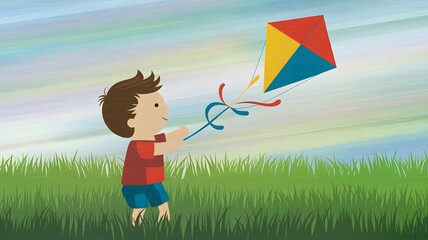 girl with kite