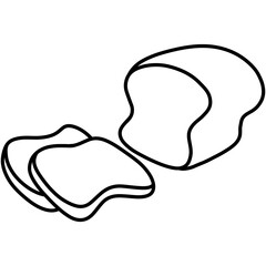 Hand drawn bread cartoon illustration outline 