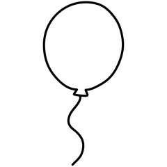 Hand drawn balloon cartoon illustration outline 