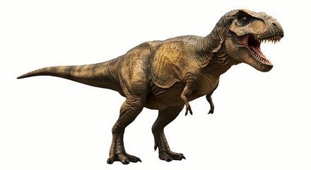Fototapeta premium t rex dinosaur on white background generative ai