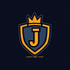 Modern E-Sports Logo Design with Crown and Shield Elements