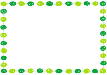 手描きのクレヨン素材　背景　北欧風のモダンなフレーム