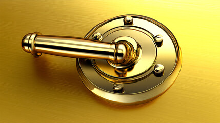 Obraz premium Elegant gold door handle close-up modern interior product photography luxurious environment straight view design concept