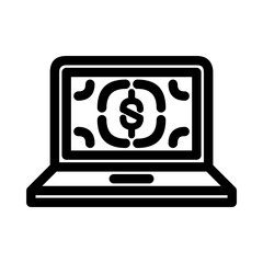 laptop with dollar sign