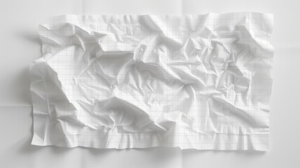 Obraz premium a piece of white paper crumpled with delicate grid patterns, depicted in fine detail. The texture should be lifelike