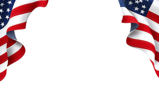 USA Flag Overlay Template - American Flag Border PNG for Design Use