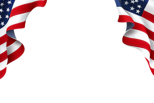 USA Flag Overlay Template - American Flag Border PNG for Design Use