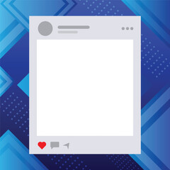 
A white Instagram post with a heart and a red arrow. The post is blank and has no text