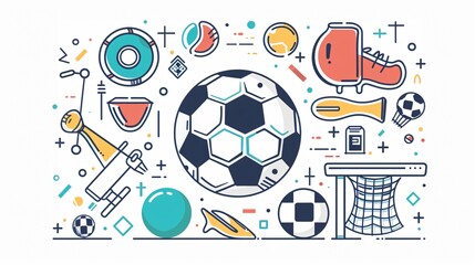 Soccer Ball Flat Vector Illustration for Sports Graphics