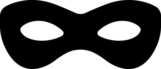 Different Mask silhouette isolated on transparent background Masquerade vector for apps or web party superhero carnival villain or burglar icon in flat. costume eye mask hidden person face