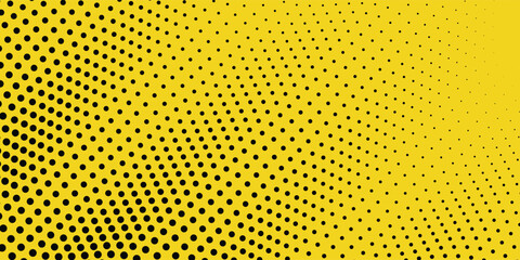 yellow wavy halftone background. Dots pop art sport style  modern halftone