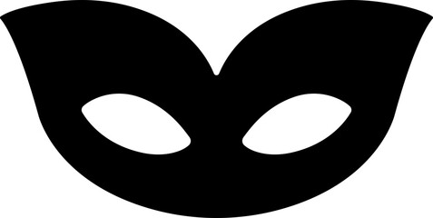 Different Mask silhouette isolated on transparent background Masquerade vector for apps or web party superhero carnival villain or burglar icon in flat. costume eye mask hidden person face