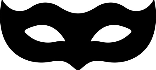 Different Mask silhouette isolated on transparent background Masquerade vector for apps or web party superhero carnival villain or burglar icon in flat. costume eye mask hidden person face