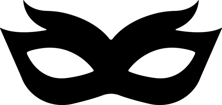 recommend clip art: Different Mask silhouette isolated on transparent background Masquerade vector for apps or web party superhero carnival villain or burglar icon in flat. costume eye mask hidden person face
