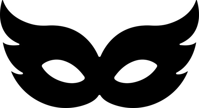 recommend clip art: Different Mask silhouette isolated on transparent background Masquerade vector for apps or web party superhero carnival villain or burglar icon in flat. costume eye mask hidden person face