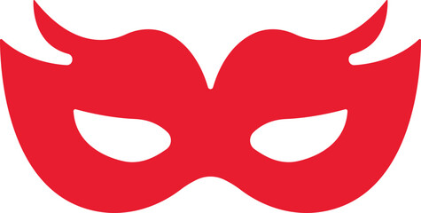 Different Mask silhouette isolated on transparent background Masquerade vector for apps or web party superhero carnival villain or burglar icon in flat. costume eye mask hidden person face