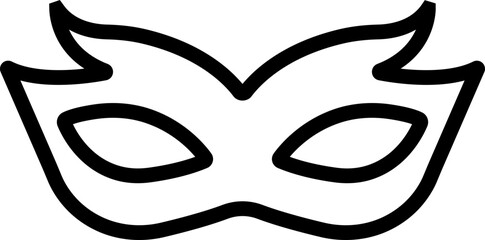 Different Mask silhouette isolated on transparent background Masquerade vector for apps or web party superhero carnival villain or burglar icon in line. costume eye mask hidden person face